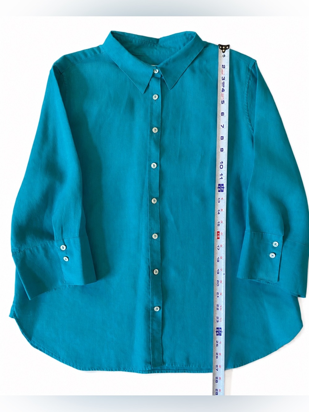 Chico's NWOT Vibrant Teal Button-Down Blouse 14 - Picture 3 of 10